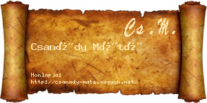 Csanády Máté névjegykártya