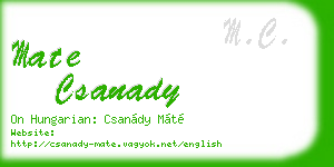 mate csanady business card