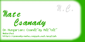 mate csanady business card